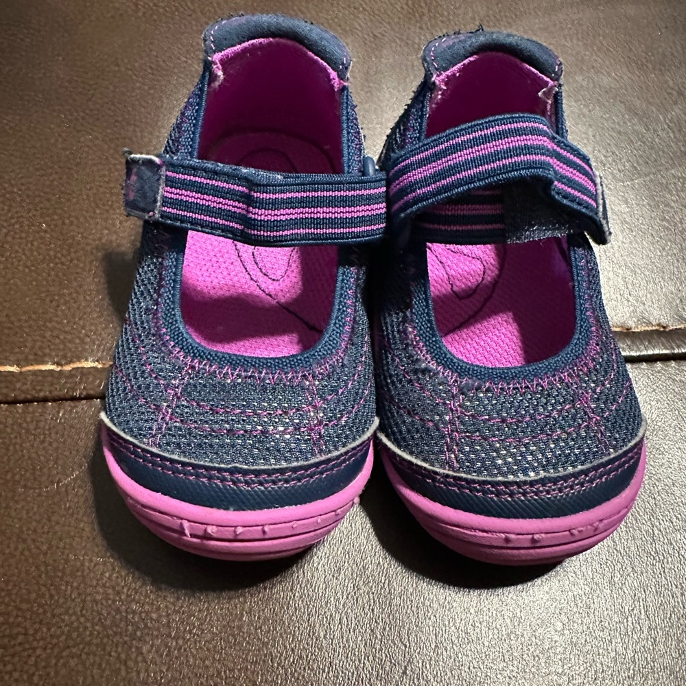 Surprize by Stride Rite Pink and Blue Dress Shoes with Velcro Strap
